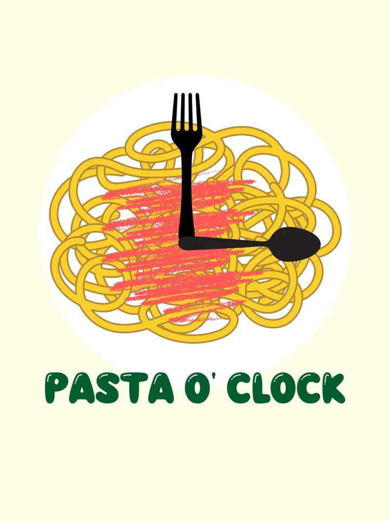 PASTA O' CLOCK poster con telaio in plastica da ramosashop