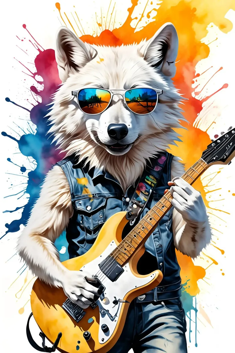 Wolf spielt Gitarre Hahnemühle von MakArena