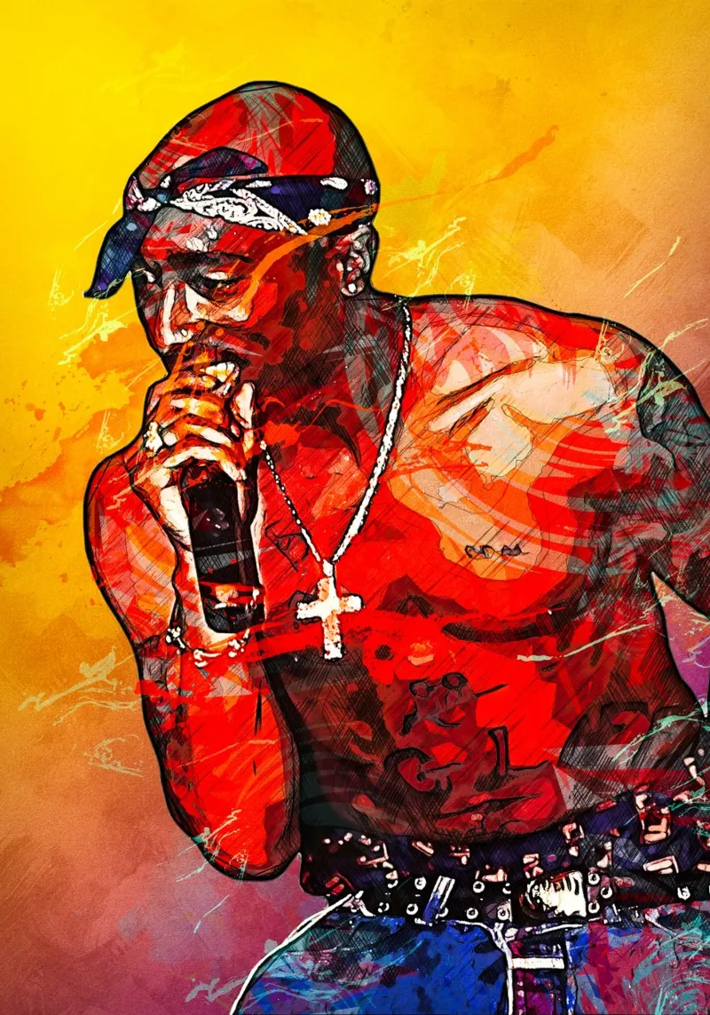 Tupac pellicola backlit da tenten