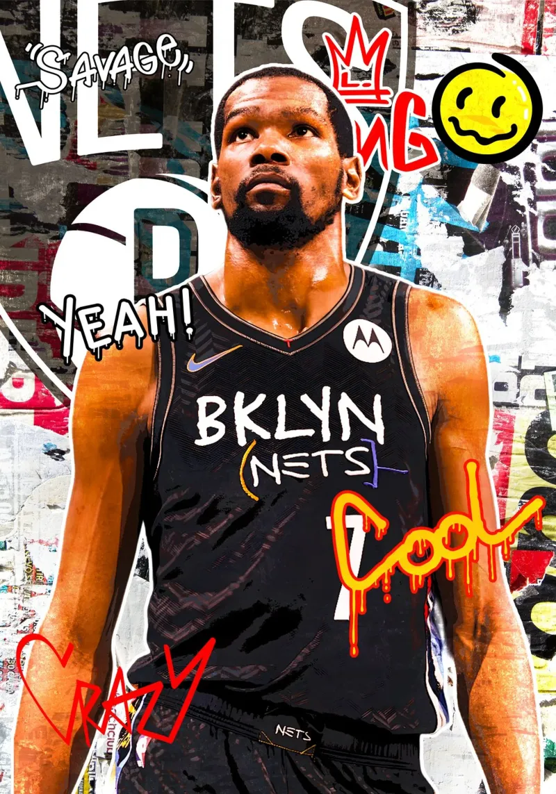 Kevin Durant Brooklyn Nets plexiglass da tenten