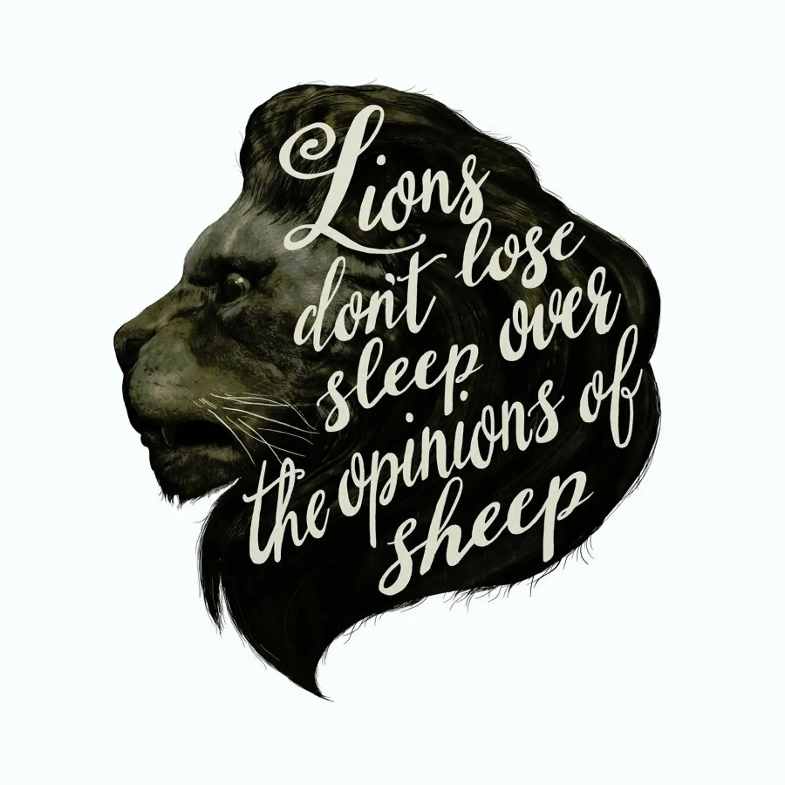 Lions poster con telaio in alluminio da Laura Graves