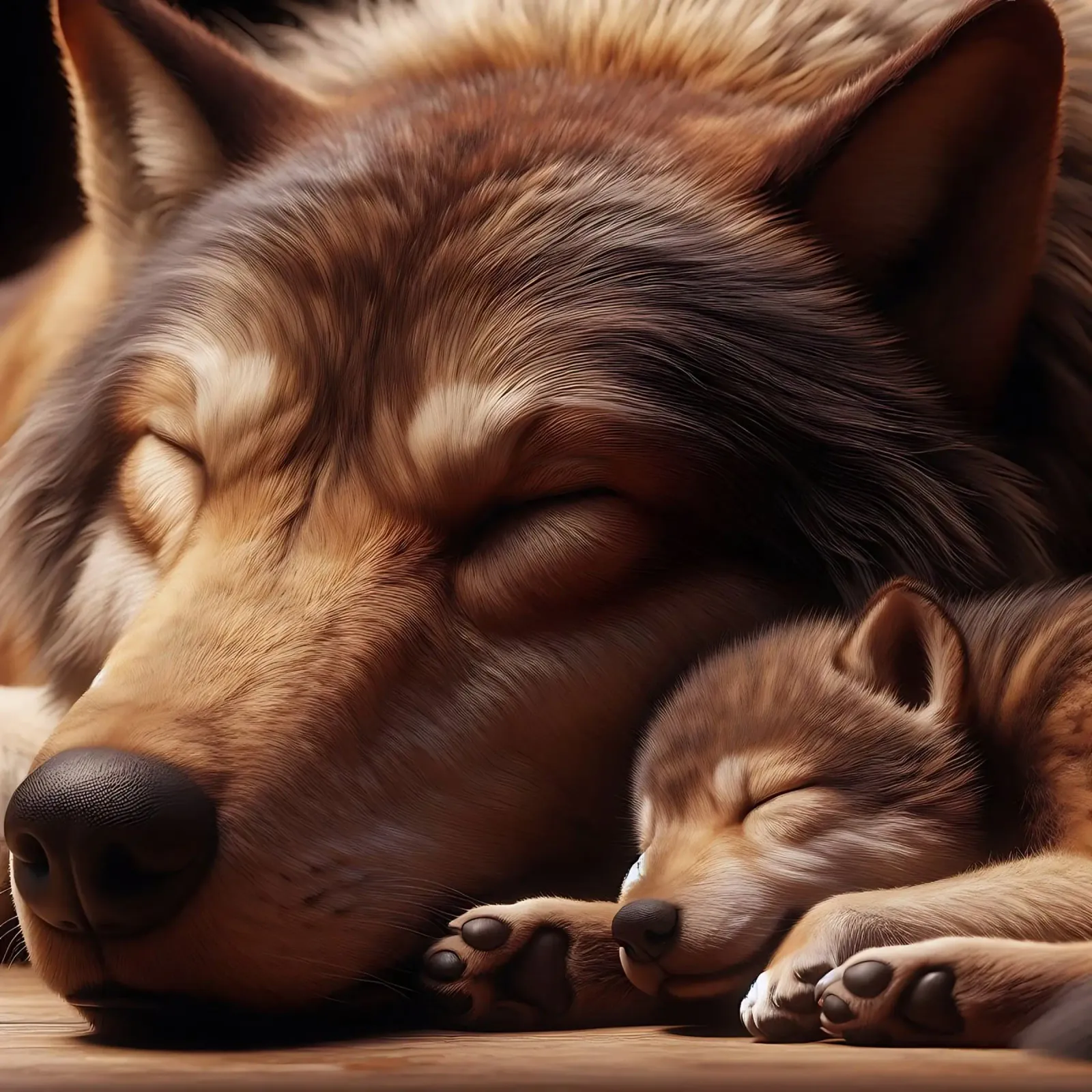 lupi addormentati pellicola backlit da hunde-katzen-tiere