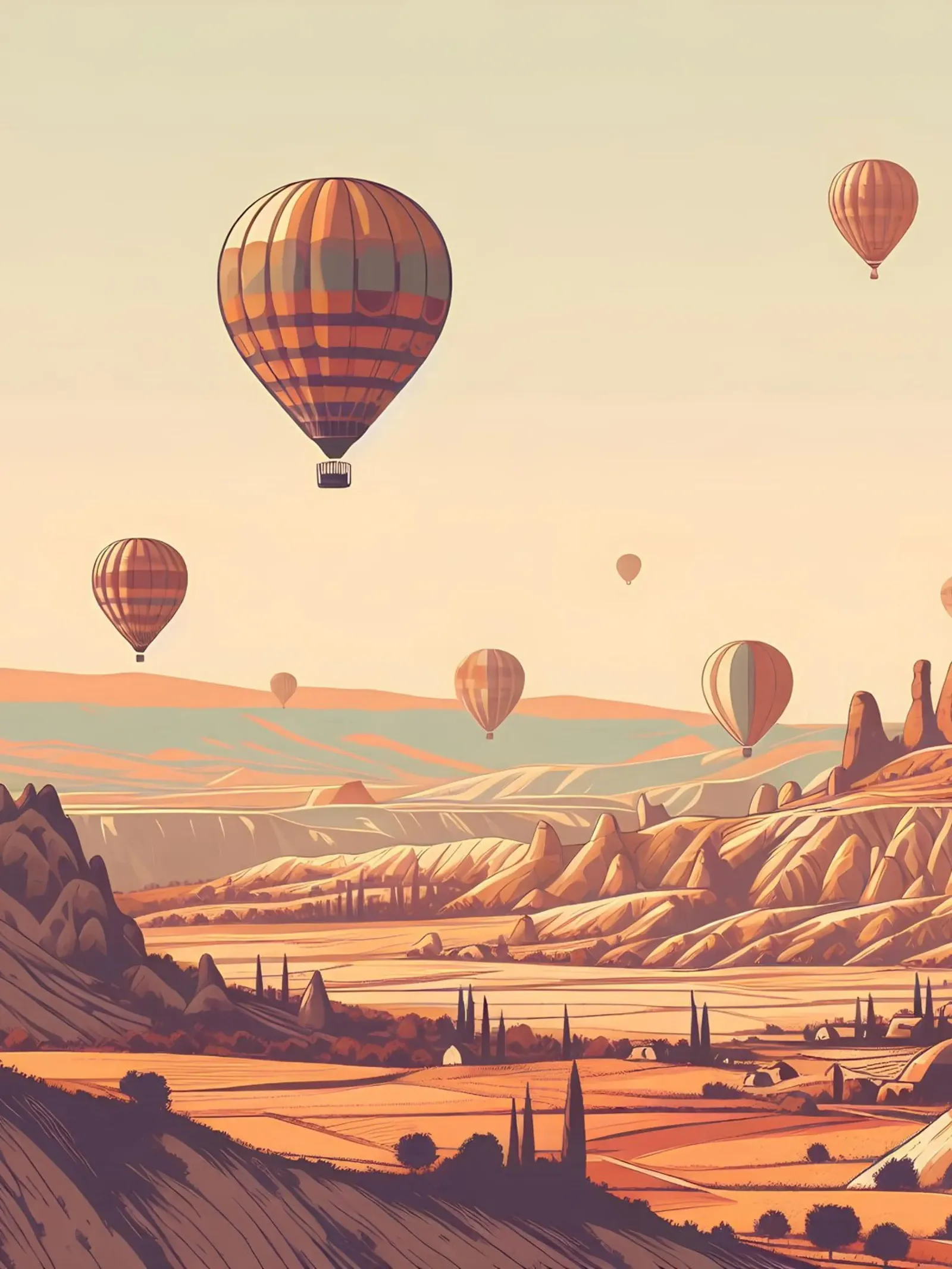 Mongolfiere sulla Cappadocia pellicola backlit da Digital Naive
