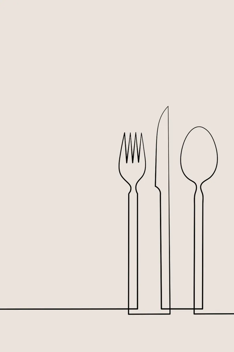 Stampa d'arte a parete di posate minimaliste - Sala da pranzo moderna ed elegante carta hahnemühle da Studio Mooodz