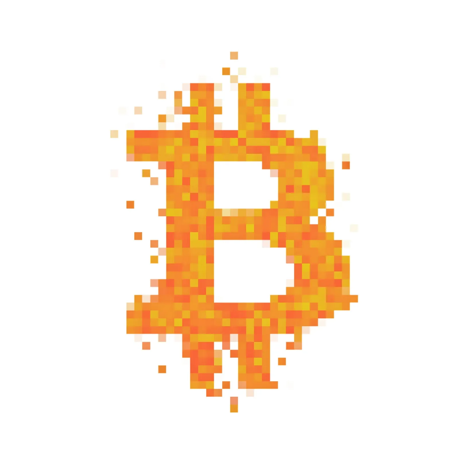 BTC_Pixel_Dark Orange pellicola backlit da Crypto_Jungle