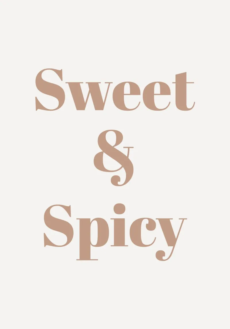 Sweet & Spicy Poster mit Aluminium Rahmen von WORD & WONDER