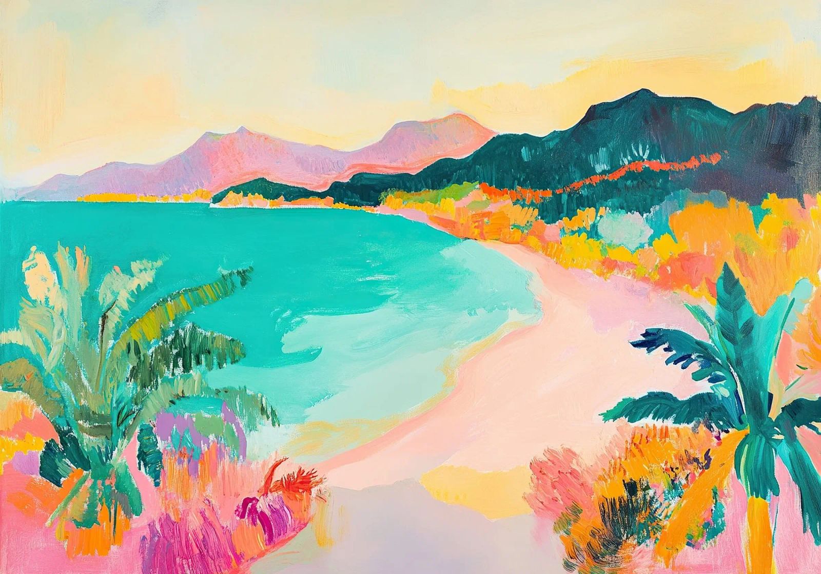 Tropical Tide: A Fauvist Wave poster by Euphoria Theresa