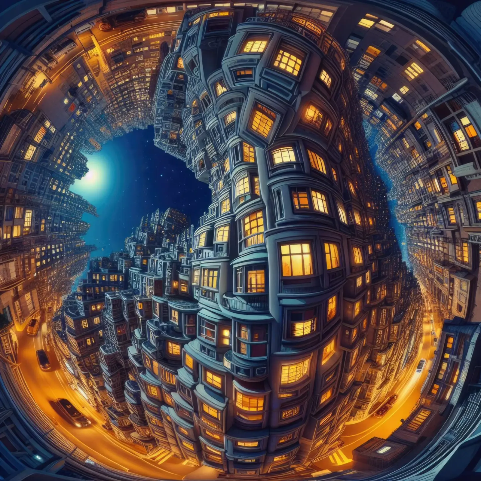 Sphere 037 - Futuristic Night Cityscape pellicola backlit da Spheres