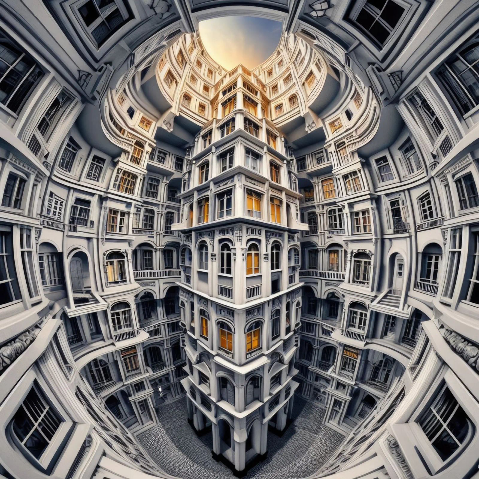 Sphere 039 - Surreal Courtyard pellicola backlit da Spheres