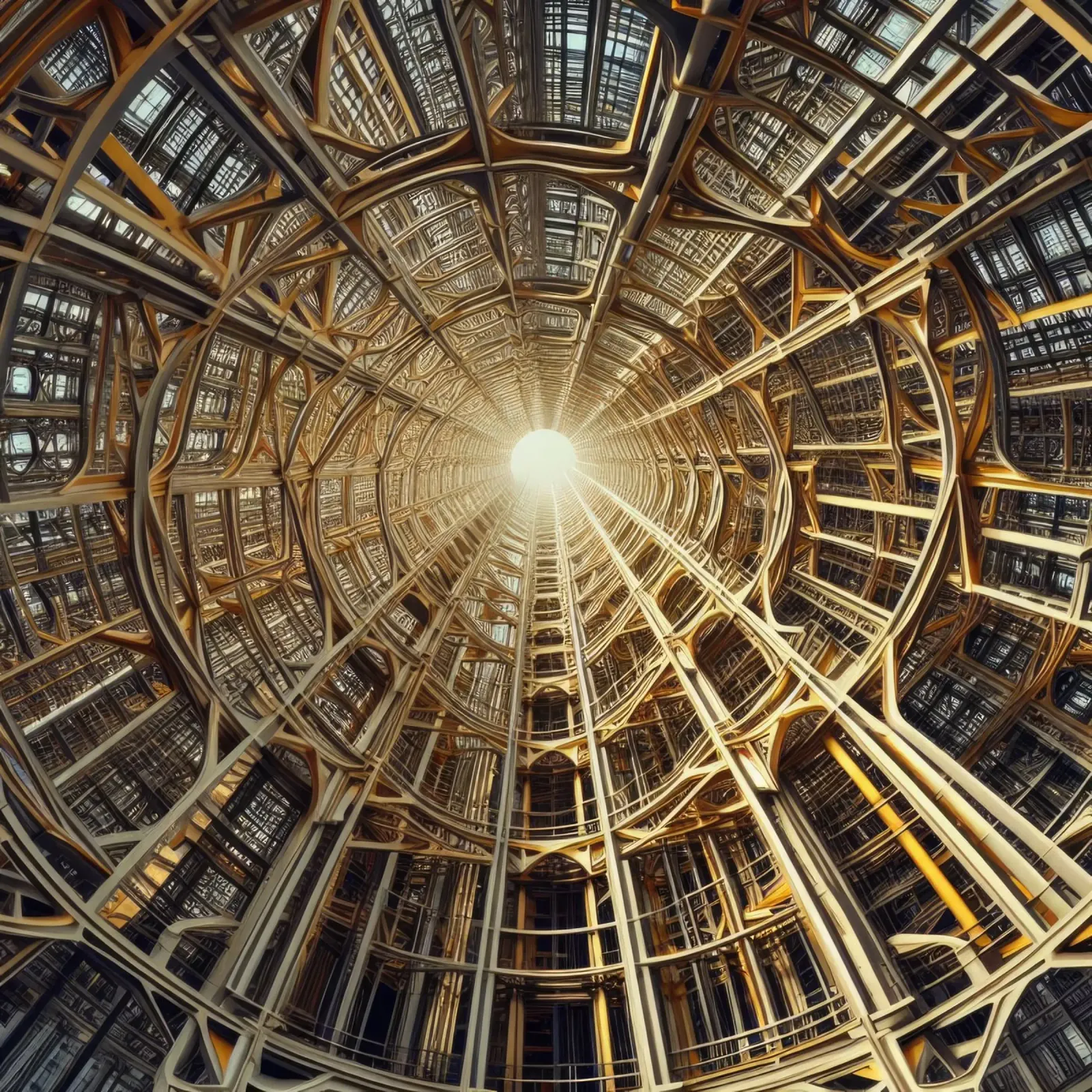 Sphere 026 - Golden Symmetrical Architectural Dome pellicola backlit da Spheres