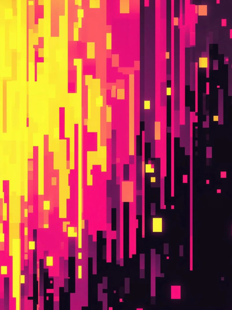 8-Bit Digital Neon Fallout Pattern poster da Autofocus