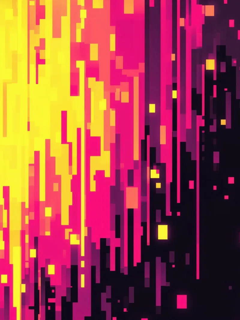 8-Bit Digital Neon Fallout Pattern Leinwand von Autofocus