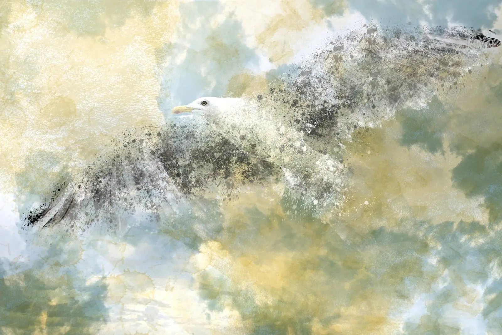 Modern Art Vanishing Seagull poster da Melanie Viola