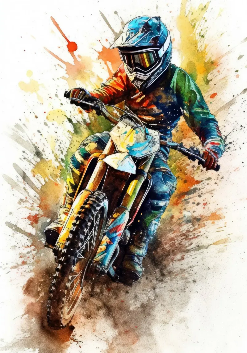 Art de la course de motocross toile avec Caisse américaine de Justyna Jaszke JBJart