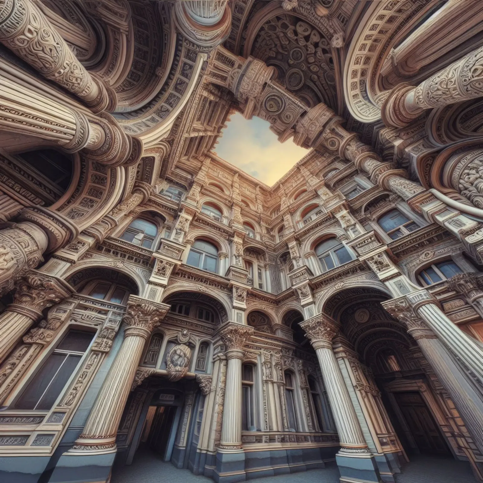 Sphere 020 - Ornate Classical Courtyard pellicola backlit da Spheres