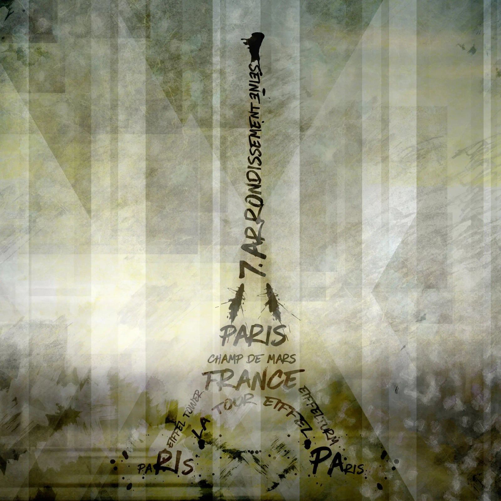 Digital-Art PARIS Eiffel Tower | Geometric Mix No.1 Poster von Melanie Viola