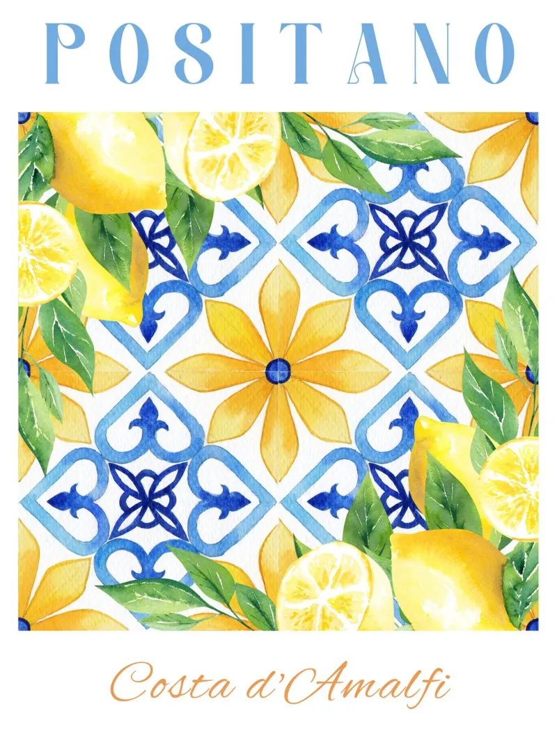Lemon Positano Print, Amalfi Coast pellicola backlit da Bella Studio