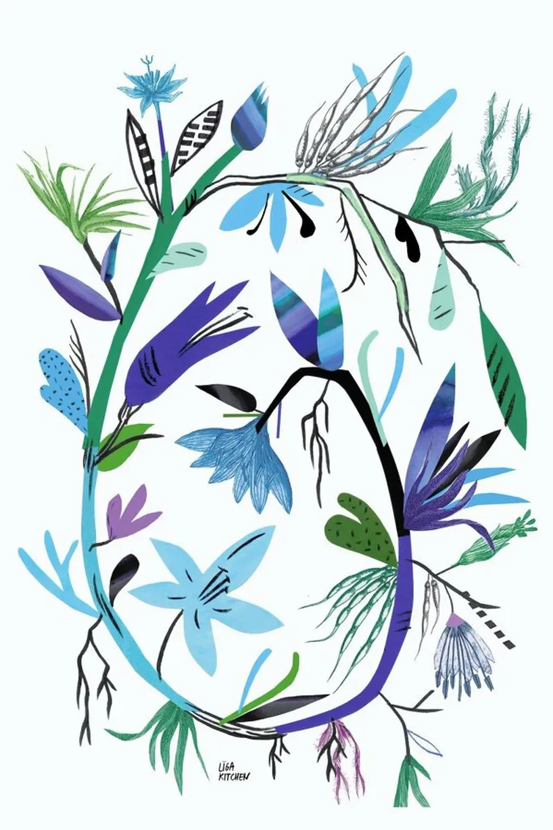 Botanica Clematis White poster con telaio in plastica da Liga Kitchen
