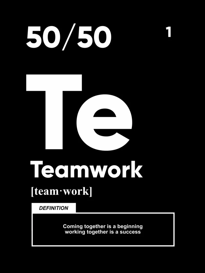 Definitie Teamwork | Motiverende Citaat canvas met Baklijst van Inspirify