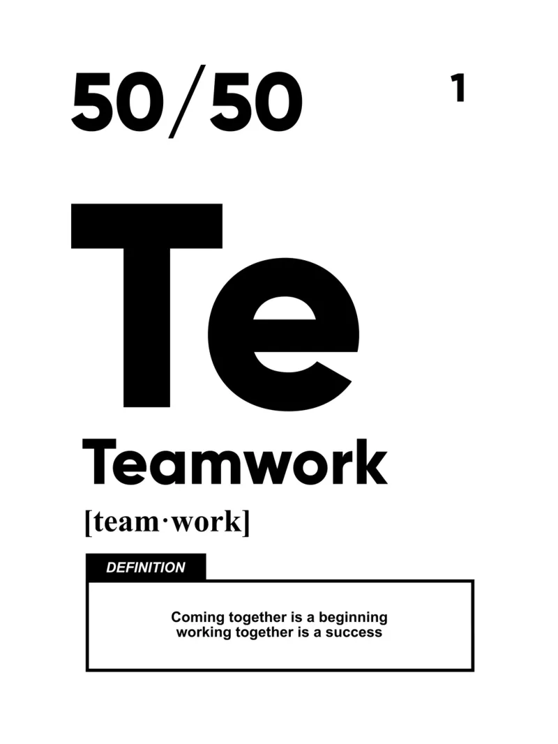 Definitie Teamwork | Motiverende Citaat canvas met Baklijst van Inspirify