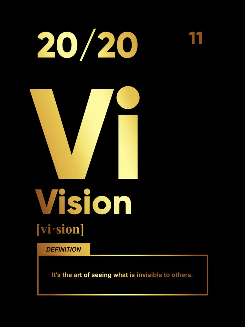 Vision Définition | Citation Motivationnelle poster avec cadre en plastique de Inspirify