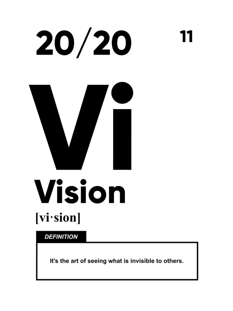 Definizione di visione | Citazione motivazionale poster con telaio in plastica da Inspirify