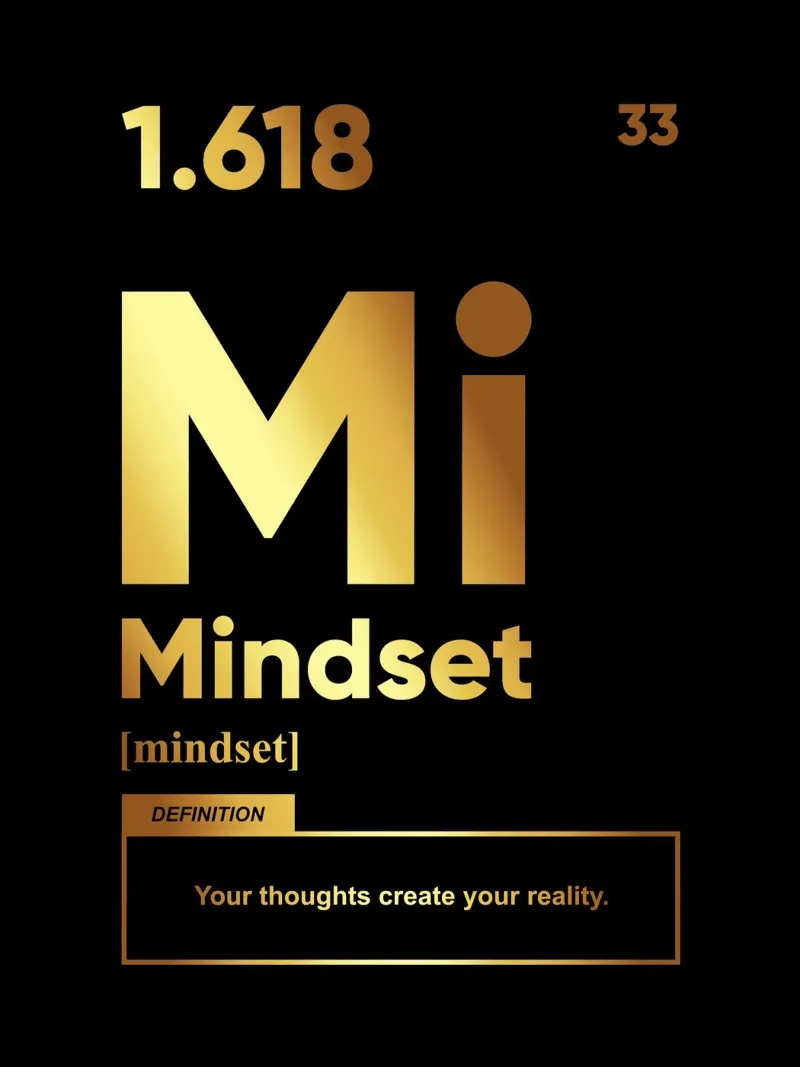 Mindset Definition | Motivationszitat Leinwand mit Schattenfugenrahmen von Inspirify
