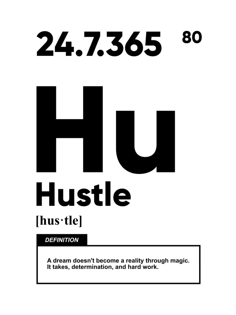Hustle Definition | Motivationszitat Hahnemühle von Inspirify