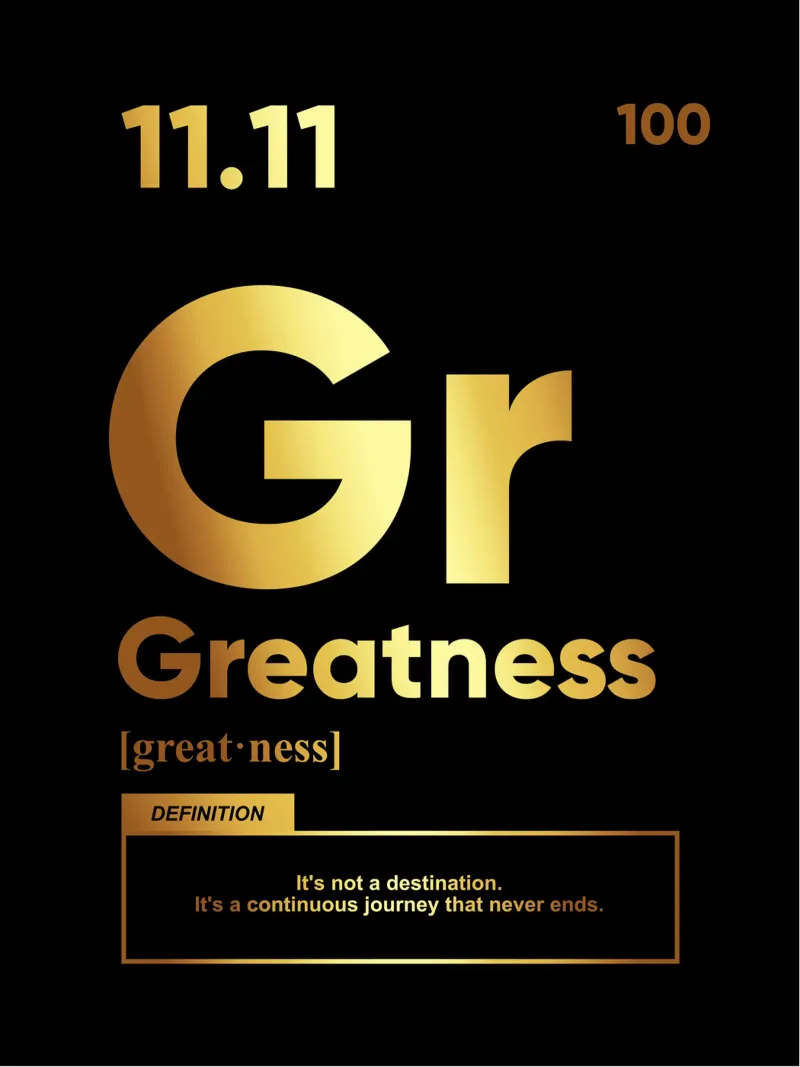 Definizione di grandezza | Citazione motivazionale poster con telaio in plastica da Inspirify