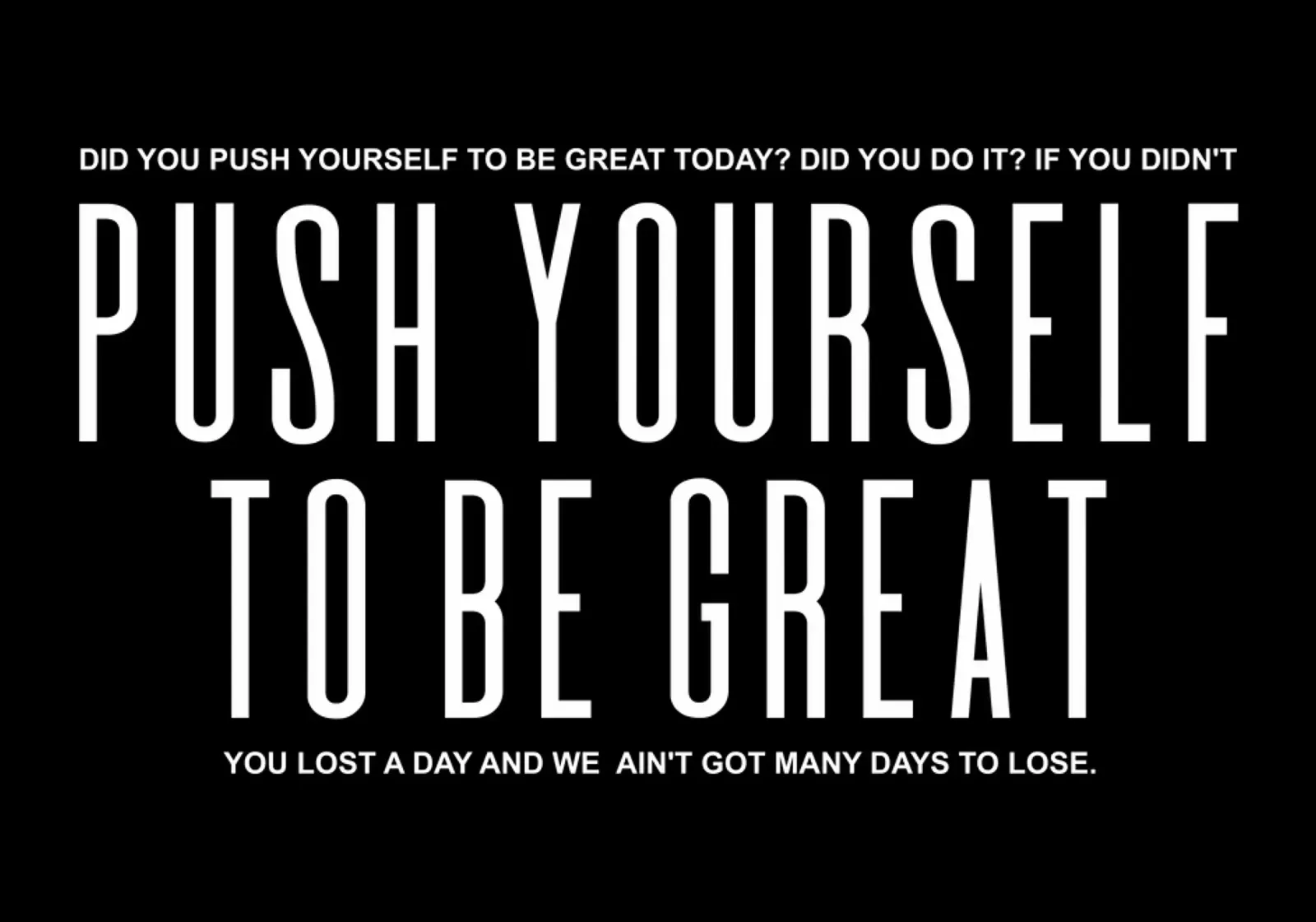 Push Yourself To Be Great | Motivationszitat Leinwand mit Schattenfugenrahmen von Inspirify