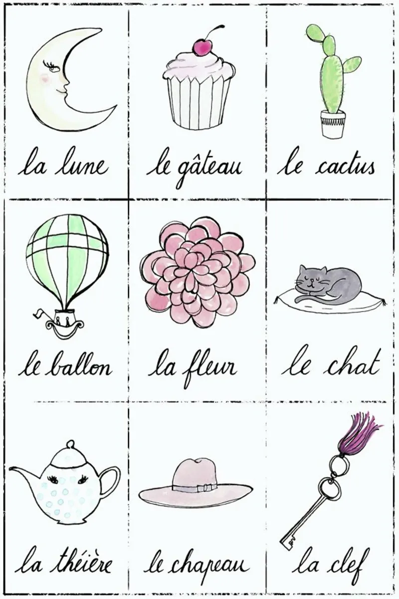 Petit cours de français 2 poster con telaio in plastica da Kera Till
