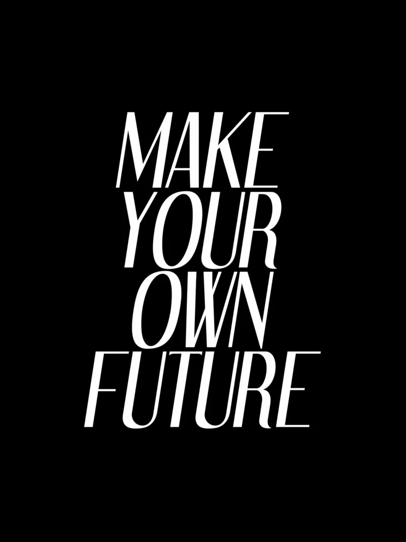 Gestalte deine eigene Zukunft | Motivationszitat Poster mit Holzrahmen von Inspirify