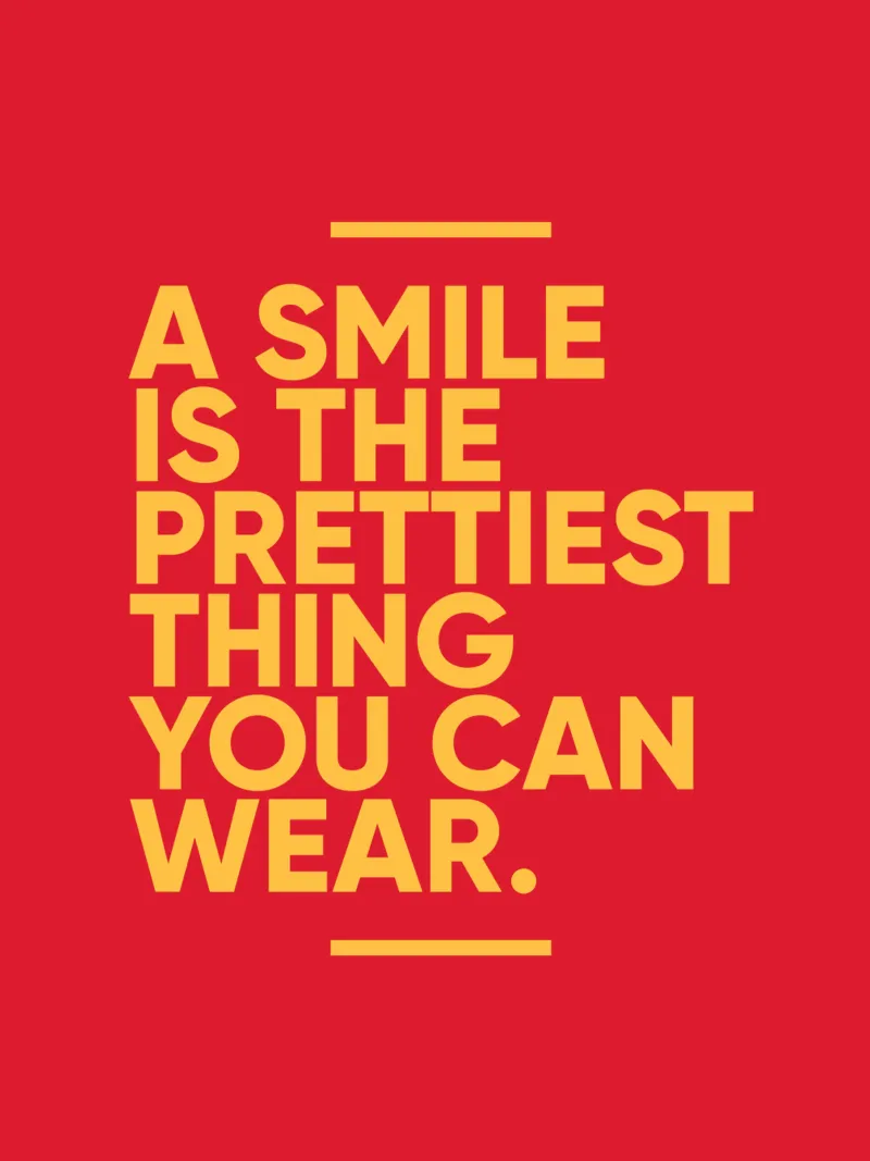 Un sourire est la plus belle chose que vous puissiez porter | Motivation poster avec cadre en plastique de Inspirify