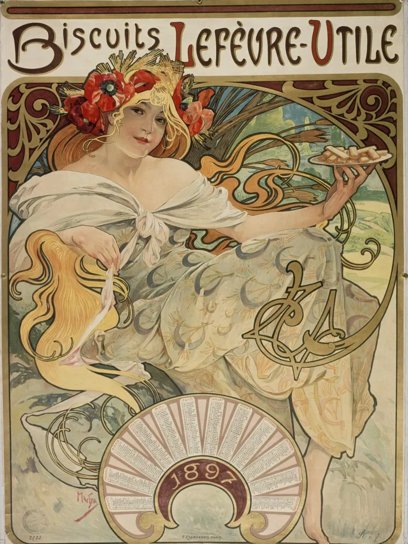 Alfons Mucha - Biscotti "Lefevre-Utile carta hahnemühle da ARTOTHEK