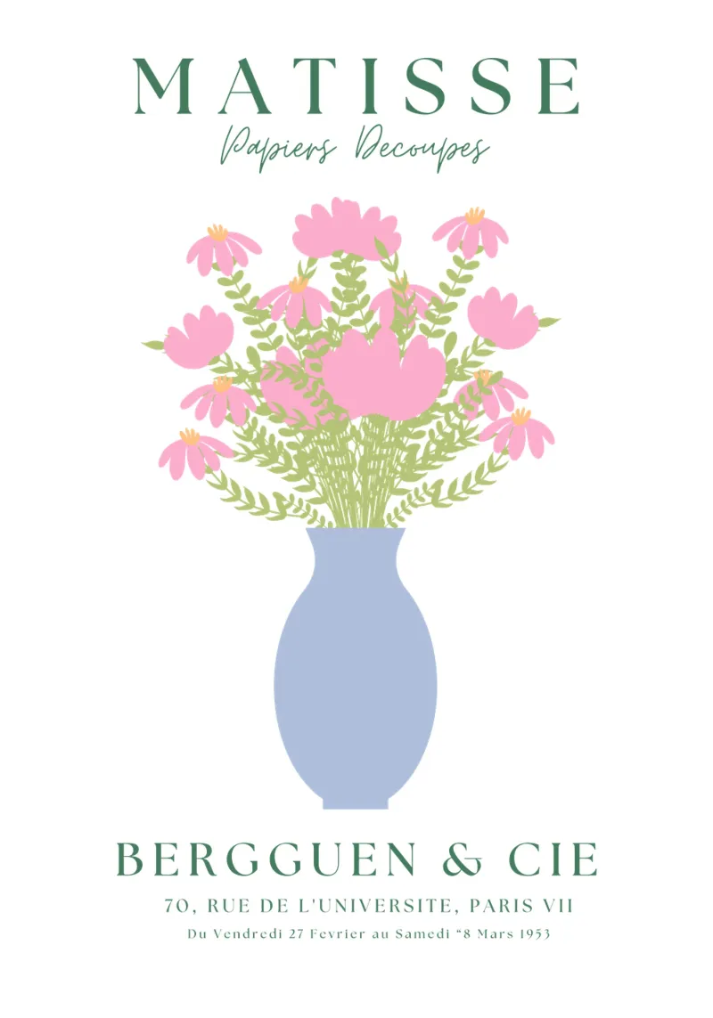 Matisse Floral Print Matisse Print Berggruen and cie canvas with Floater frame by pdigitalprints