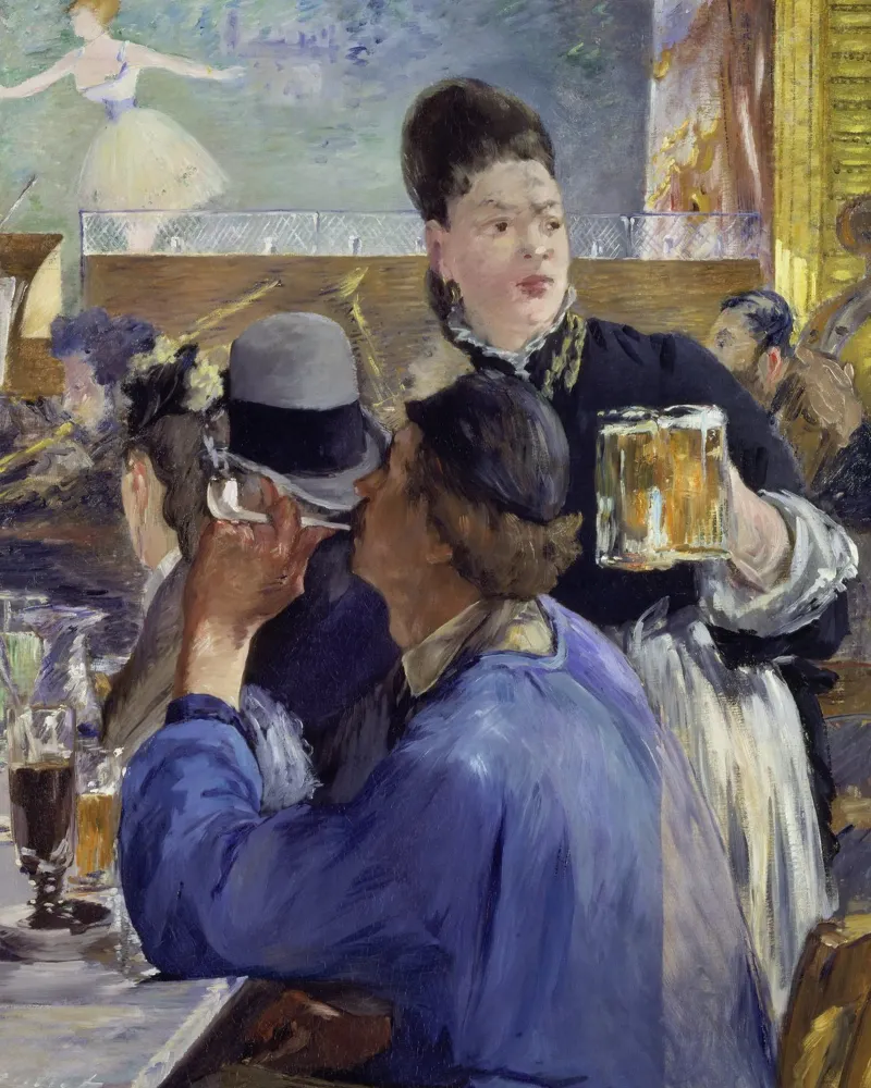 Édouard Manet - De serveerster canvas met Baklijst van ARTOTHEK
