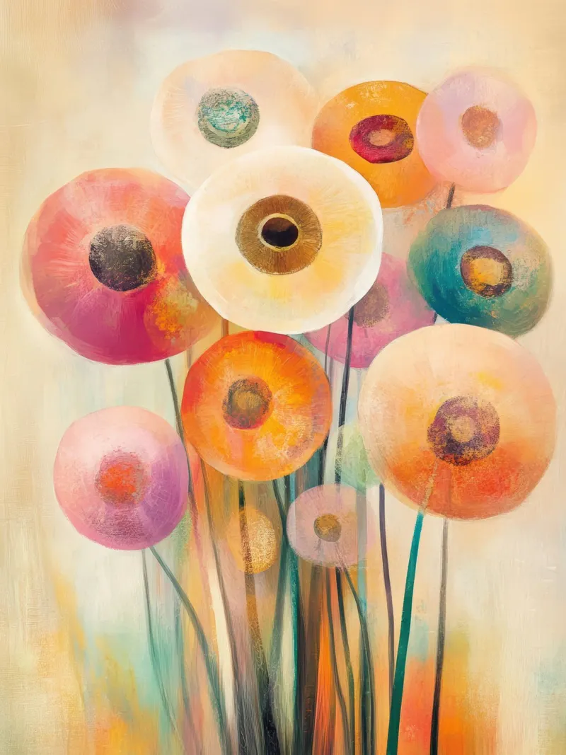 Flores abstractas metacrilato de Imagine