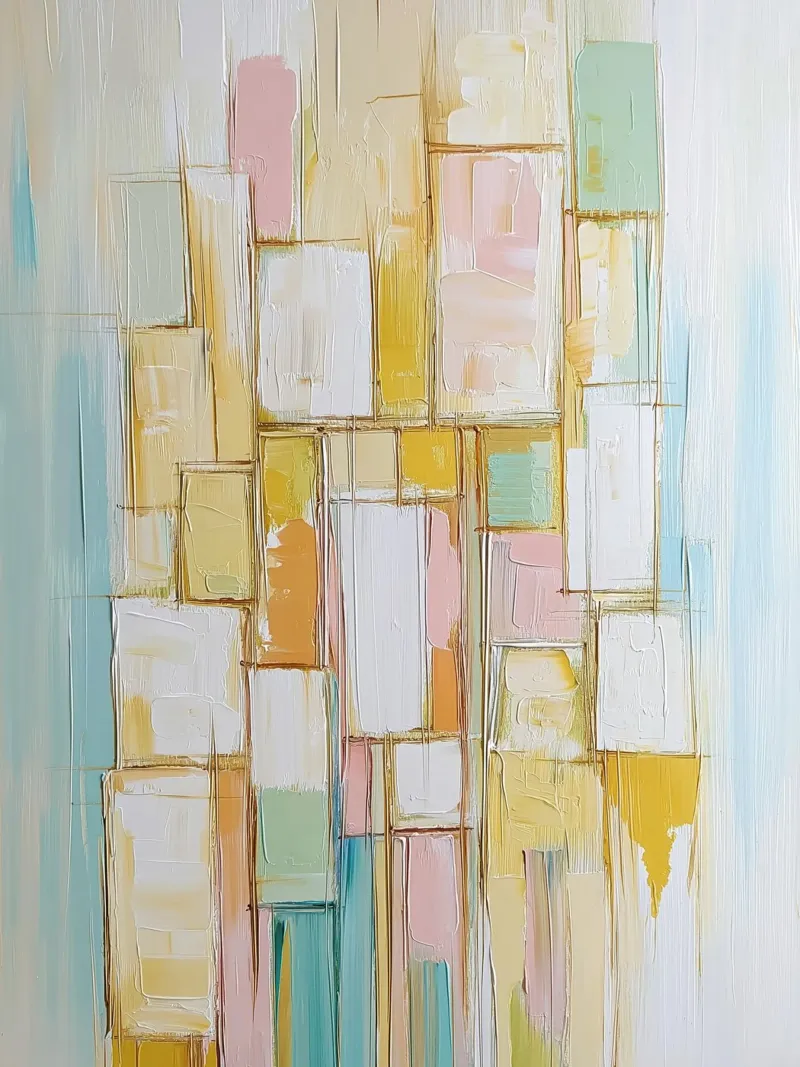 Abstract rectangles in pastel colours canvas by Imagine