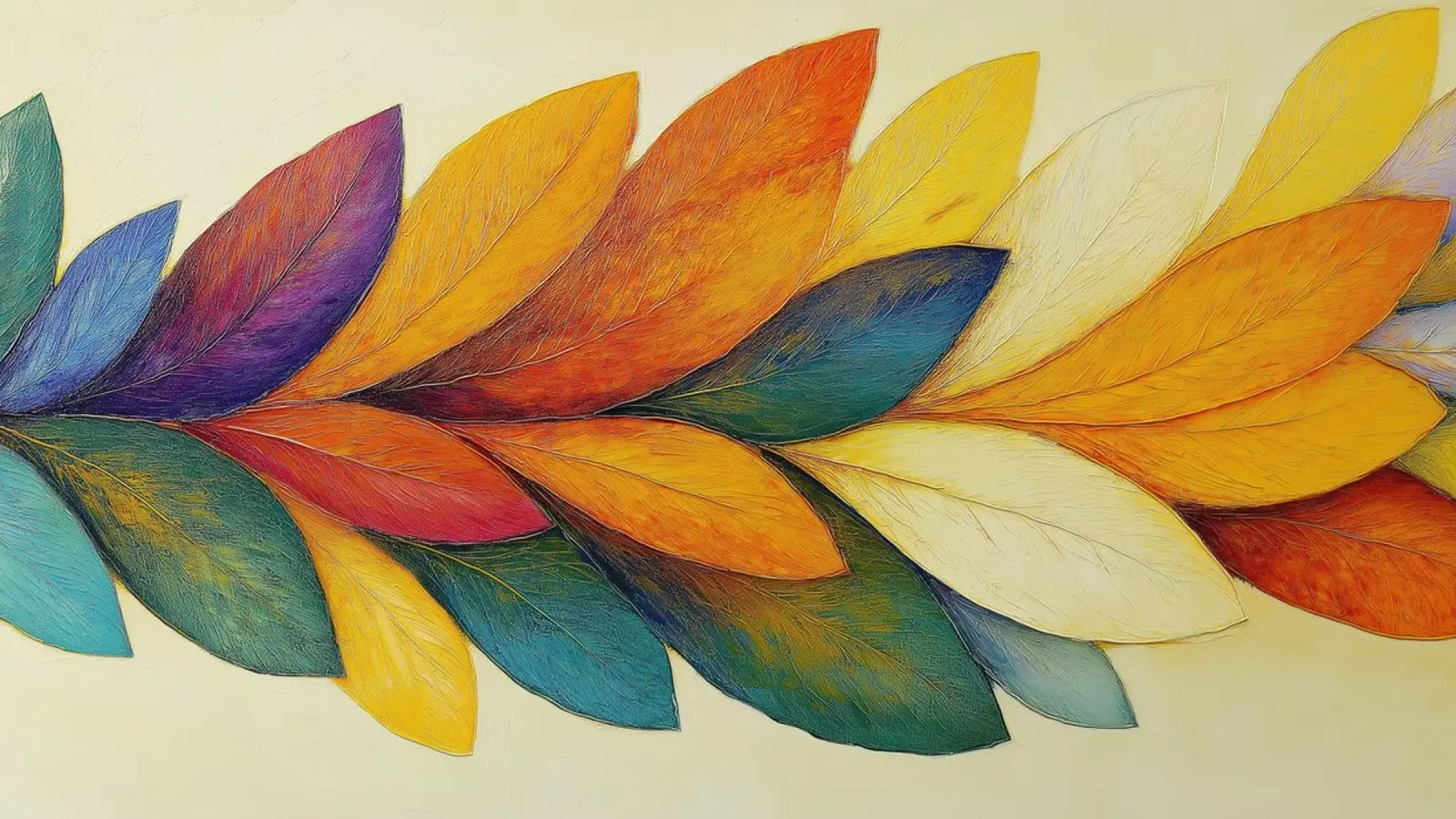 Foglia colorata tela con Cornice a cassetta da Imagine