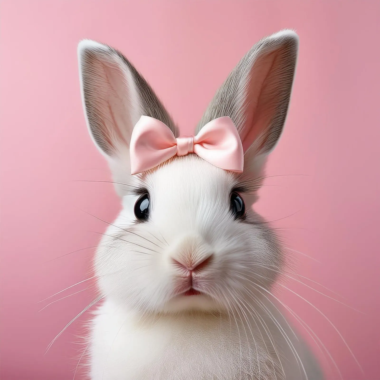 Adorabile coniglietto con fiocco rosa | Animale stravagante da parete tela con Cornice a cassetta da FlexiDesignsByK