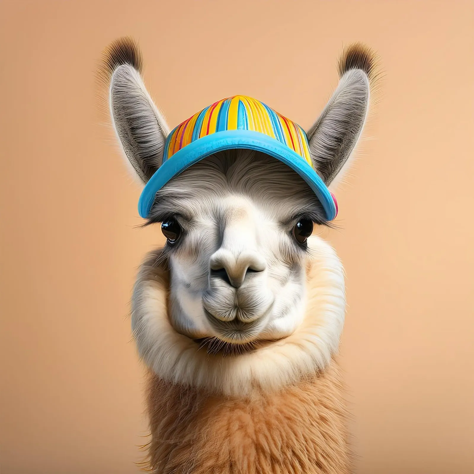 Lama colorato con cappello a righe | Arte da parete divertente e stravagante plexiglass da FlexiDesignsByK