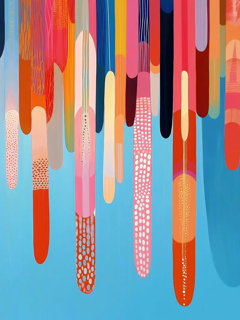 Formas abstractas en muchos colores alegres metacrilato de Imagine