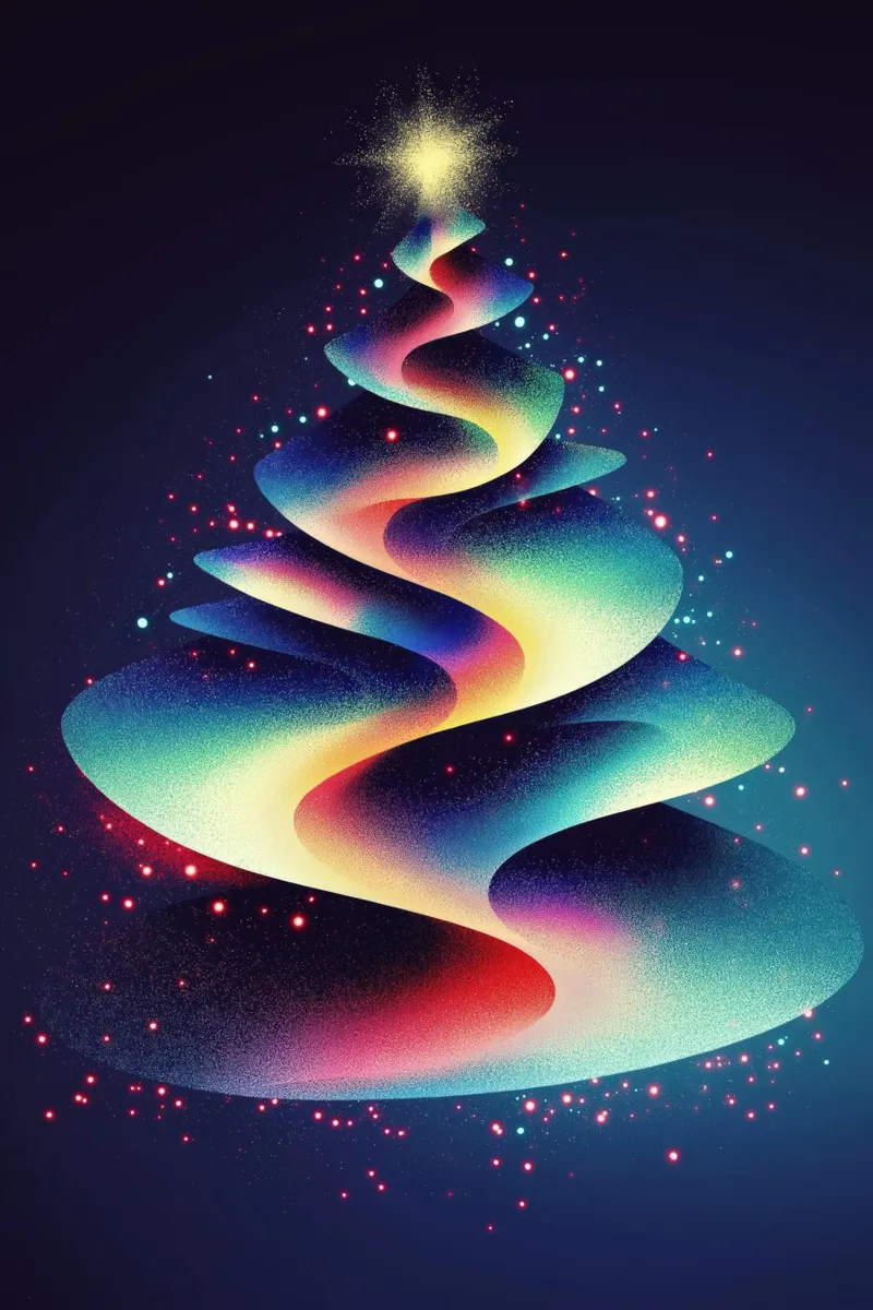 Albero di Natale astratto pellicola backlit da Imagine