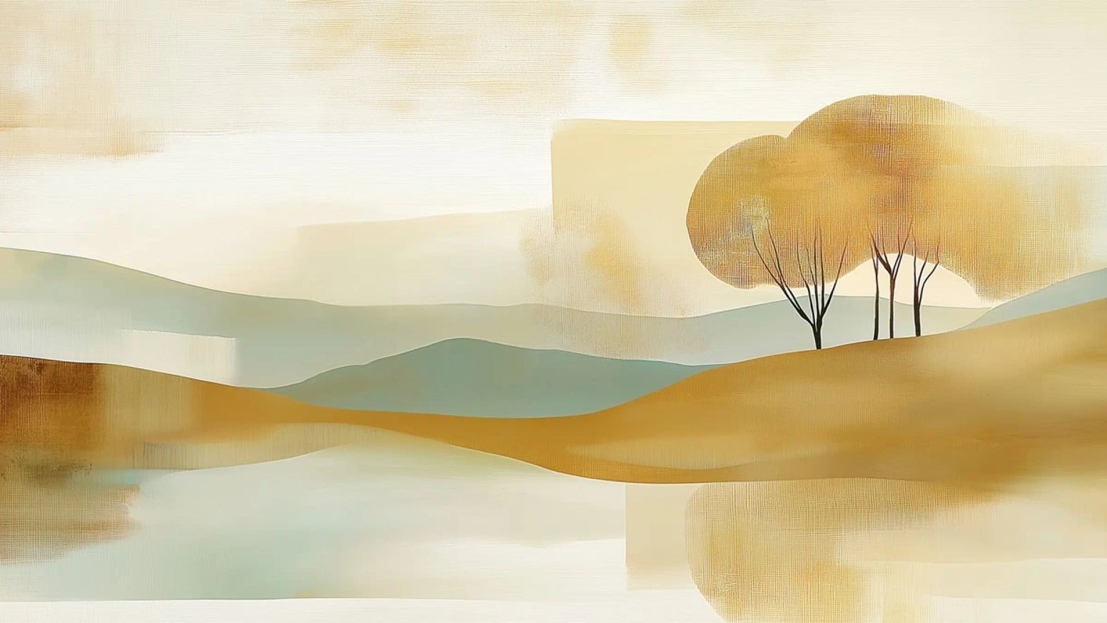 Paysage abstrait aux couleurs chaudes poster de Imagine