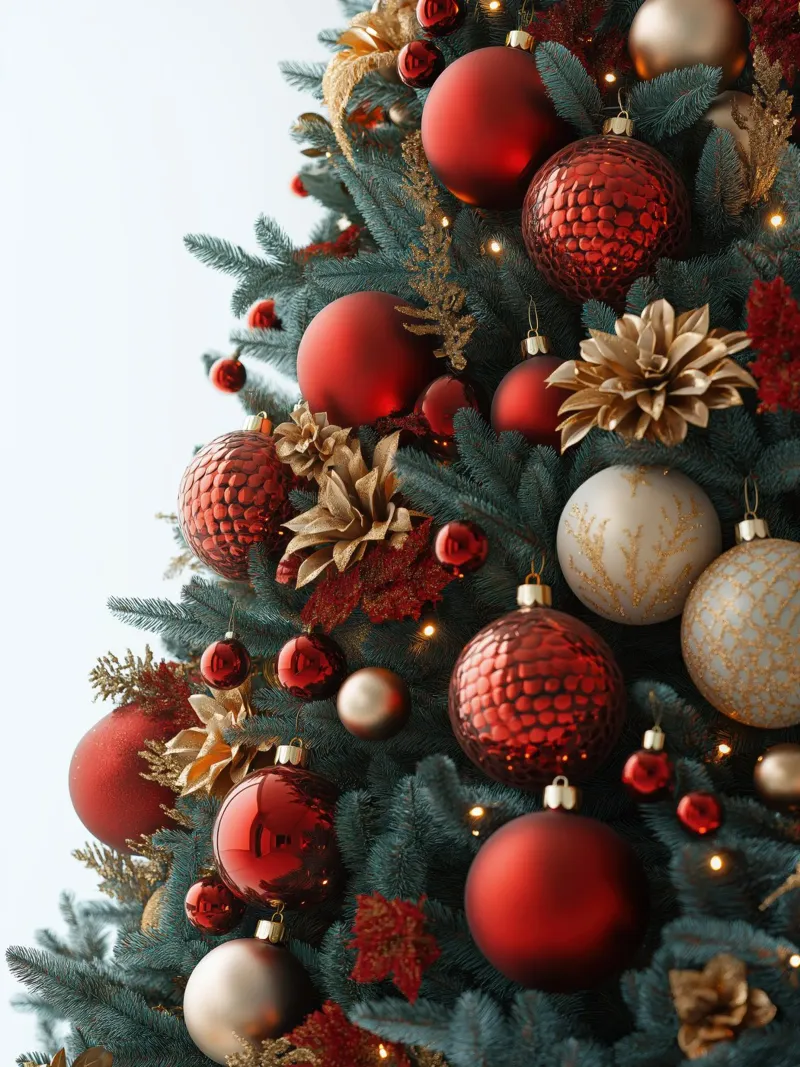 Albero di Natale con palline rosse pellicola backlit da Imagine