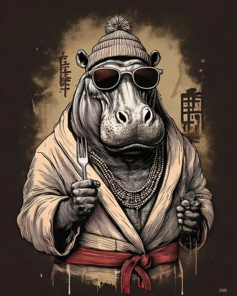 Hippo Kimono carta hahnemühle da tylerstudio