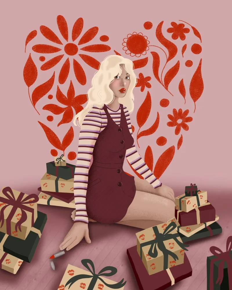 Lipstick Christmas canvas by ANIPI studio graphique