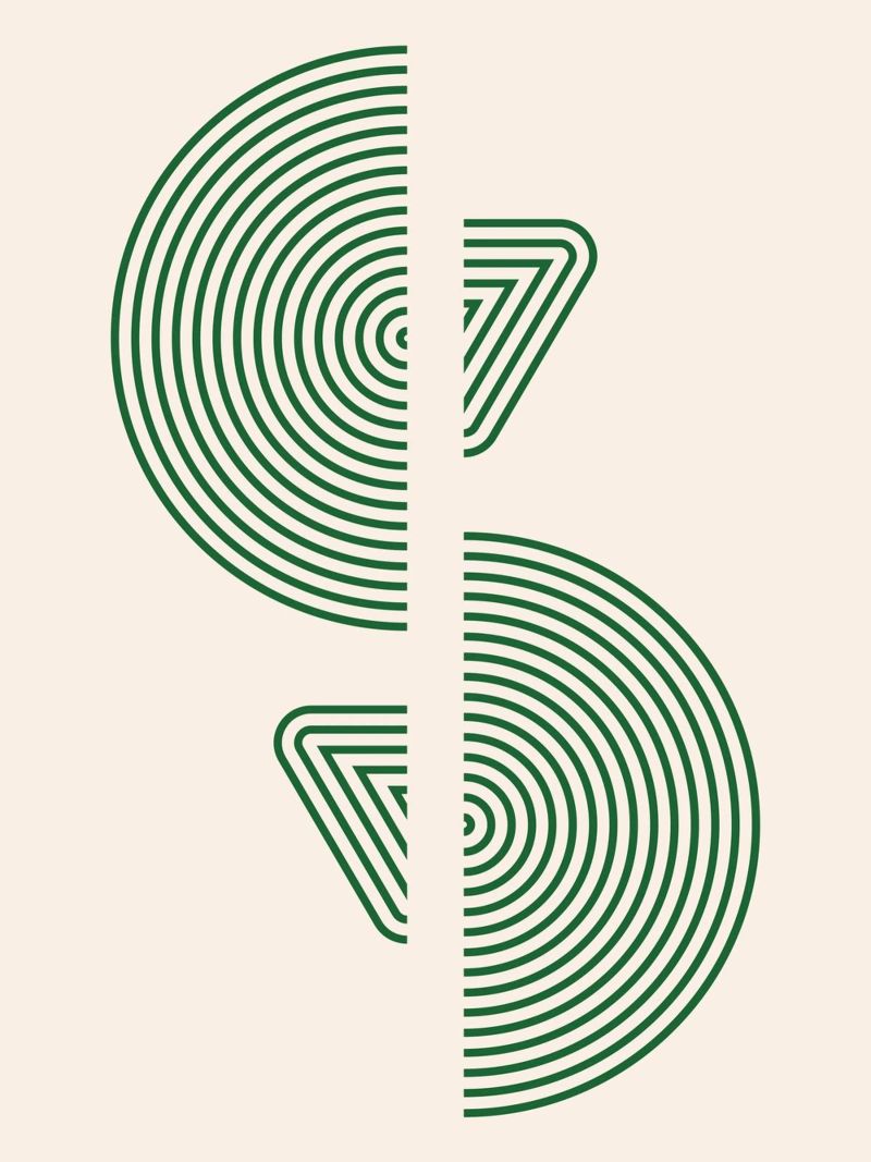 Geometrisches Muster – Grünes Minimal Design Poster von Whole©