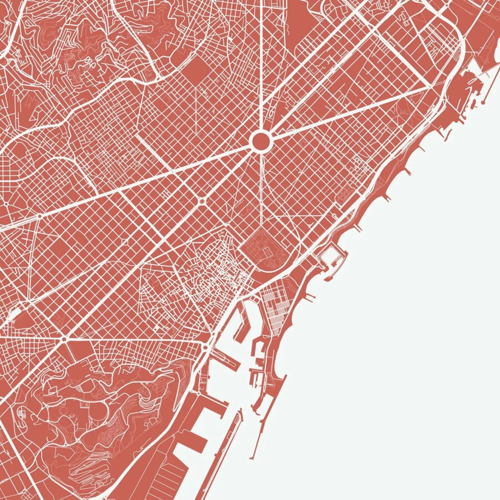 Barcelona Pink poster de Urban Maps