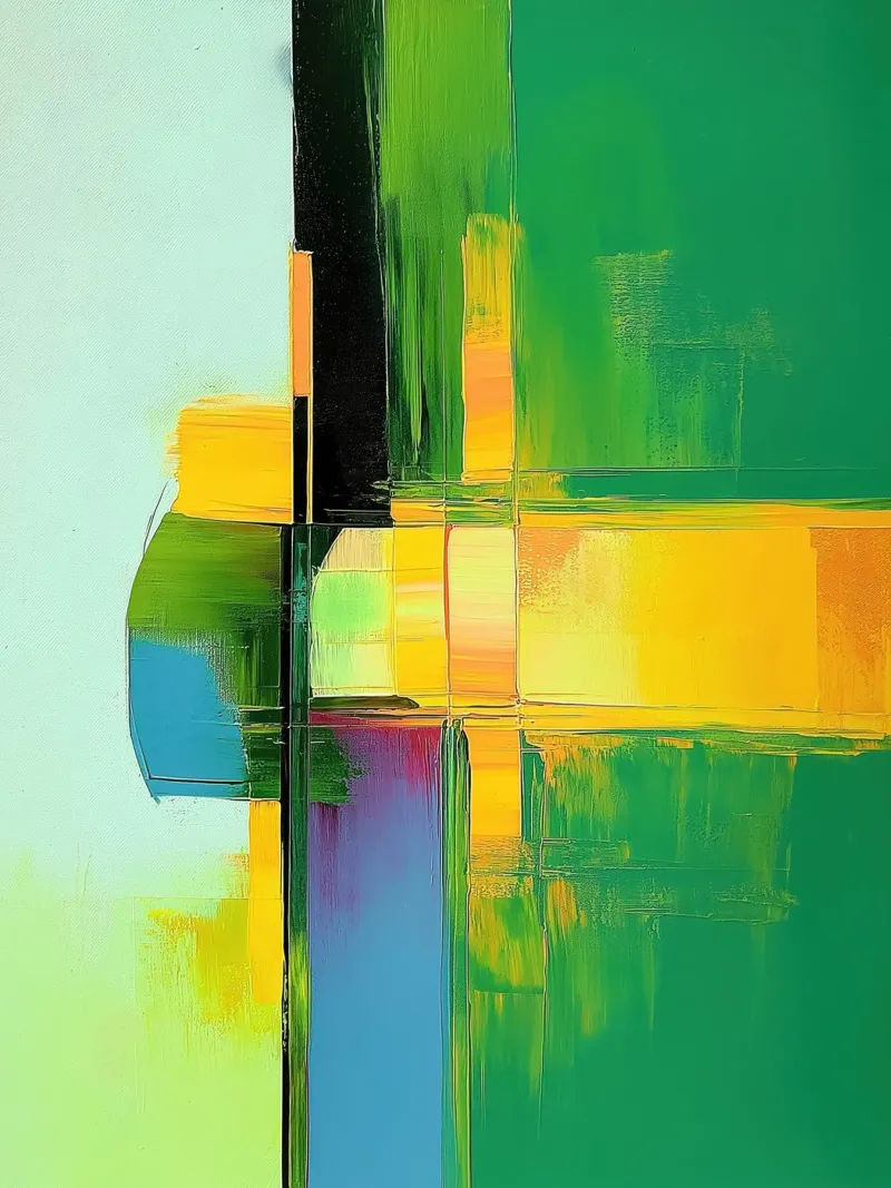 Abstract groen canvas van Imagine